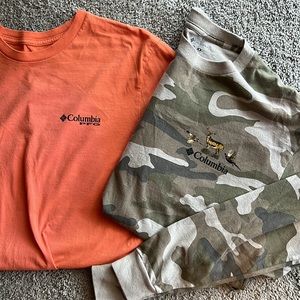 2 men’s Columbia shirts - excellent condition- size medium